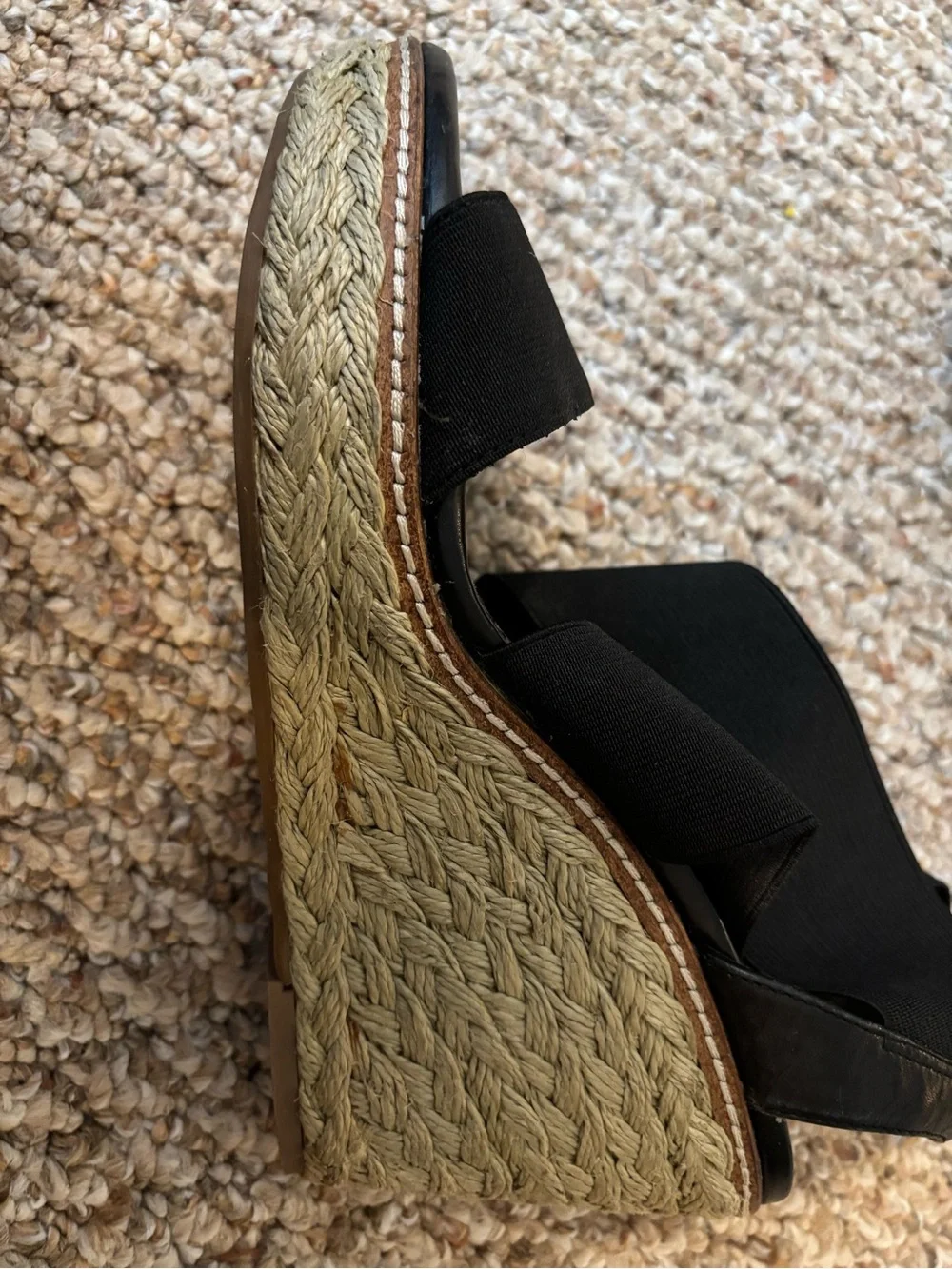 Arturo Chiang Black Platform Wedge Sandals Size 9